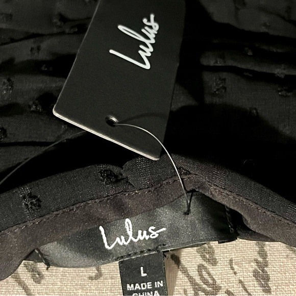 Lulu's Think of Me Swiss Dot Ruched Bodysuit in Black Brand New with Tags! - Picture 5 of 16